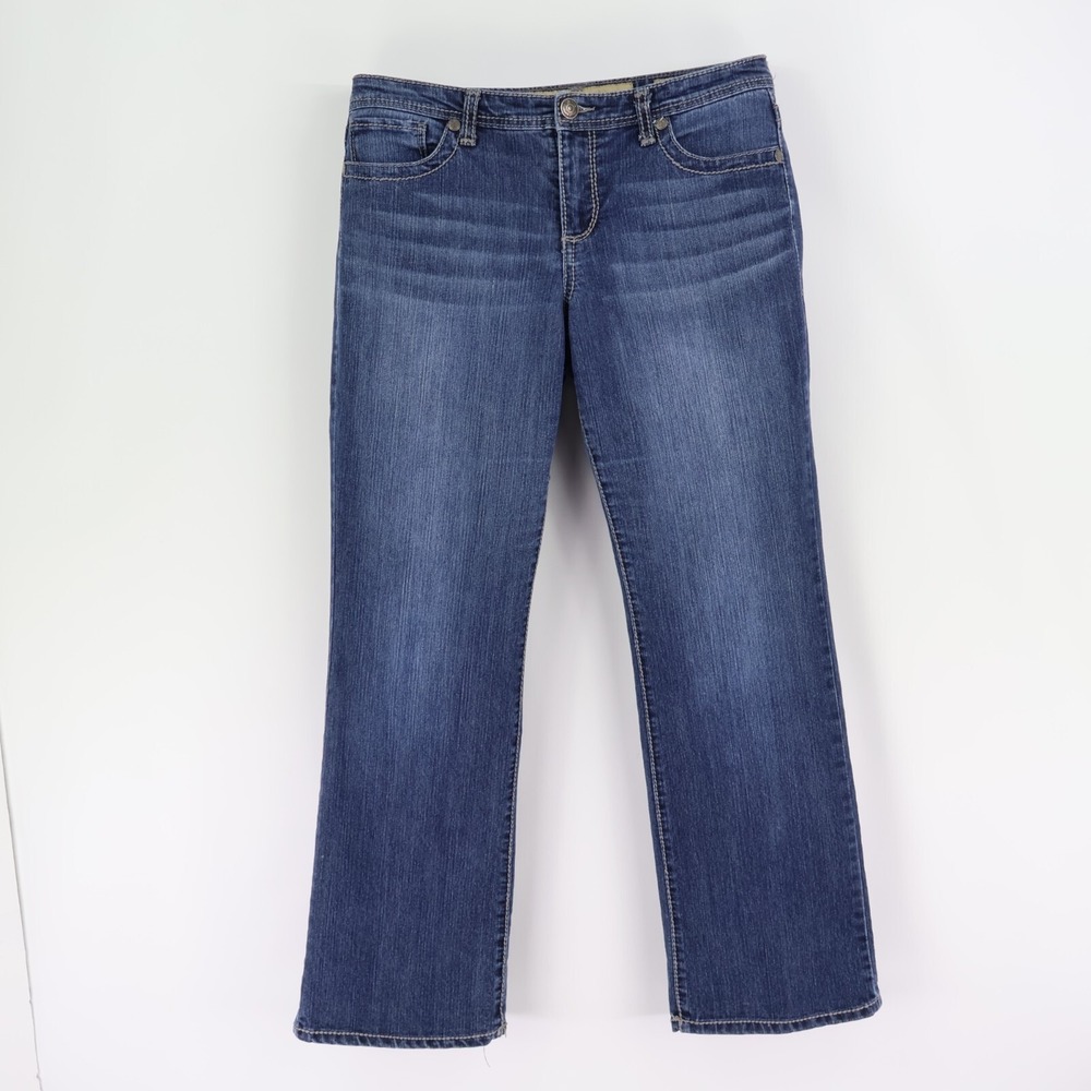 Nine West Vintage America Jeans Mid Rise Bootcut Womens 12‎ Blue Dark Wash Denim